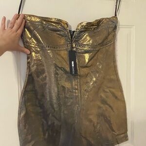 Fashion Nova Gold Skirt